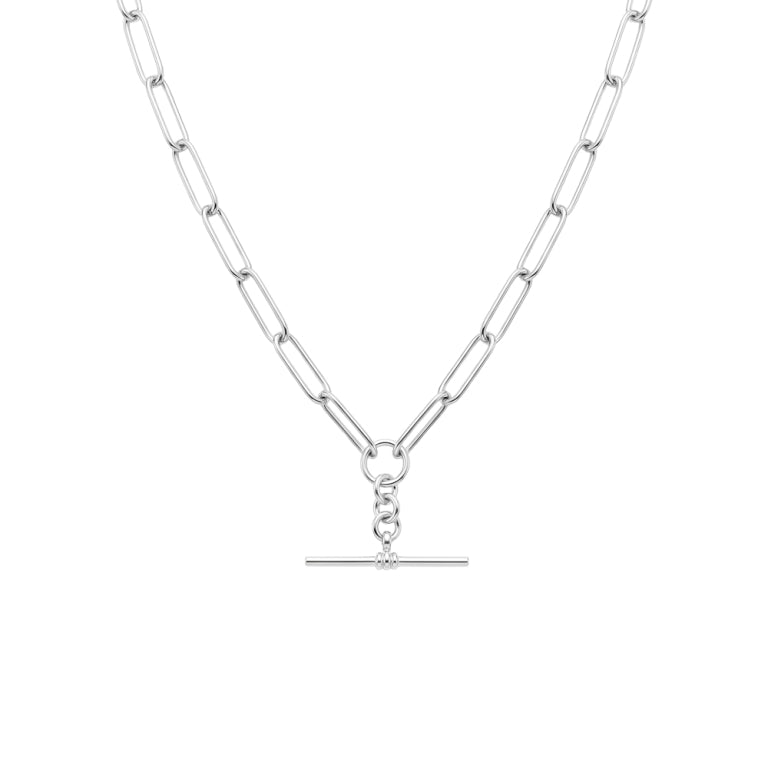 Seren S/S Paperclip Chain Fob Necklace