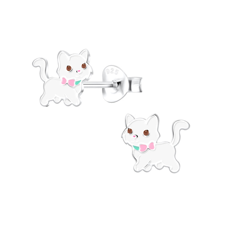 DPI Tiny Treasure Sterling Silver Children’s Cat Stud Earrings
