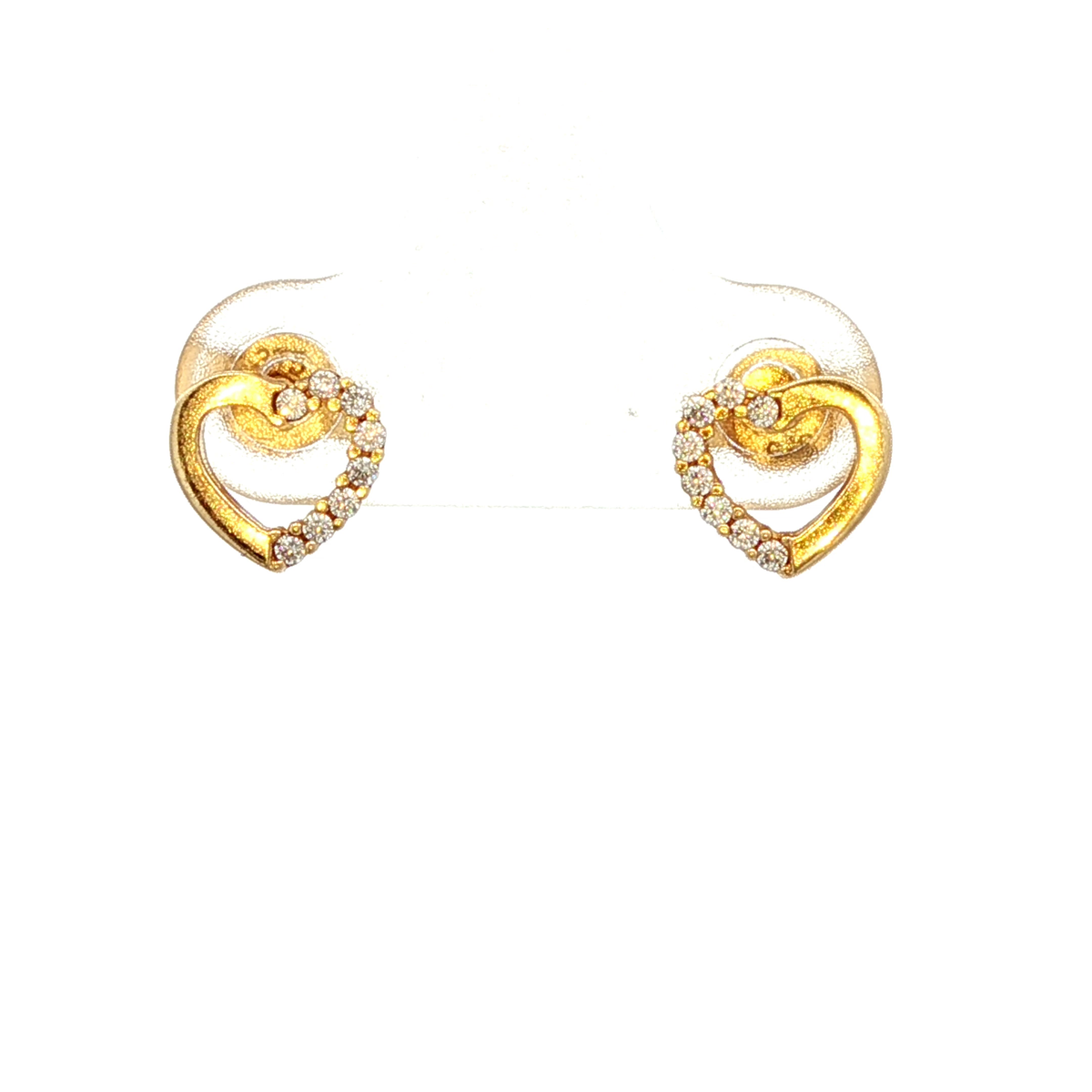 Hearth Shape Stud Earrings in Yellow Gold