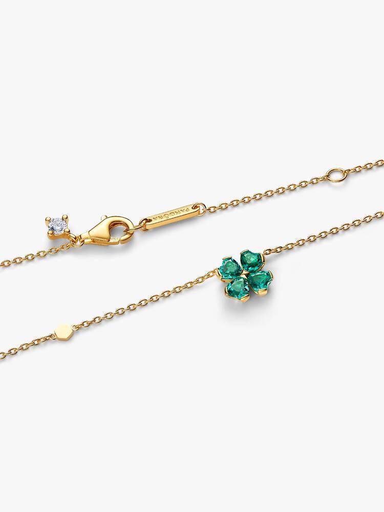 Pandora Green Lucky Clover Pendant Necklace