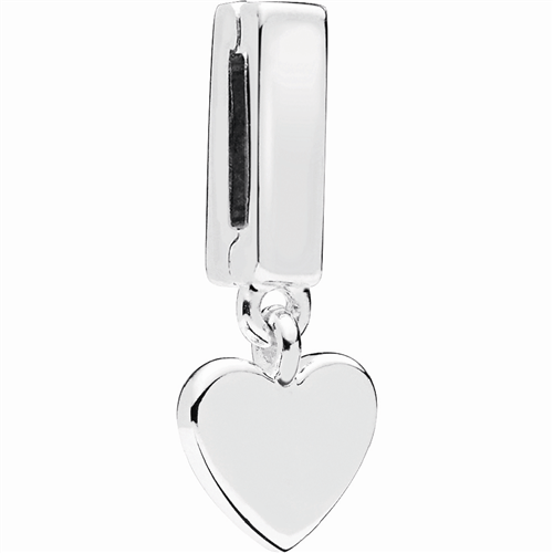 PANDORA Reflexions dangling heart silver clip charm