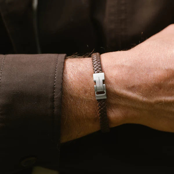 Archie - Brown Leather Box Braided Bracelet