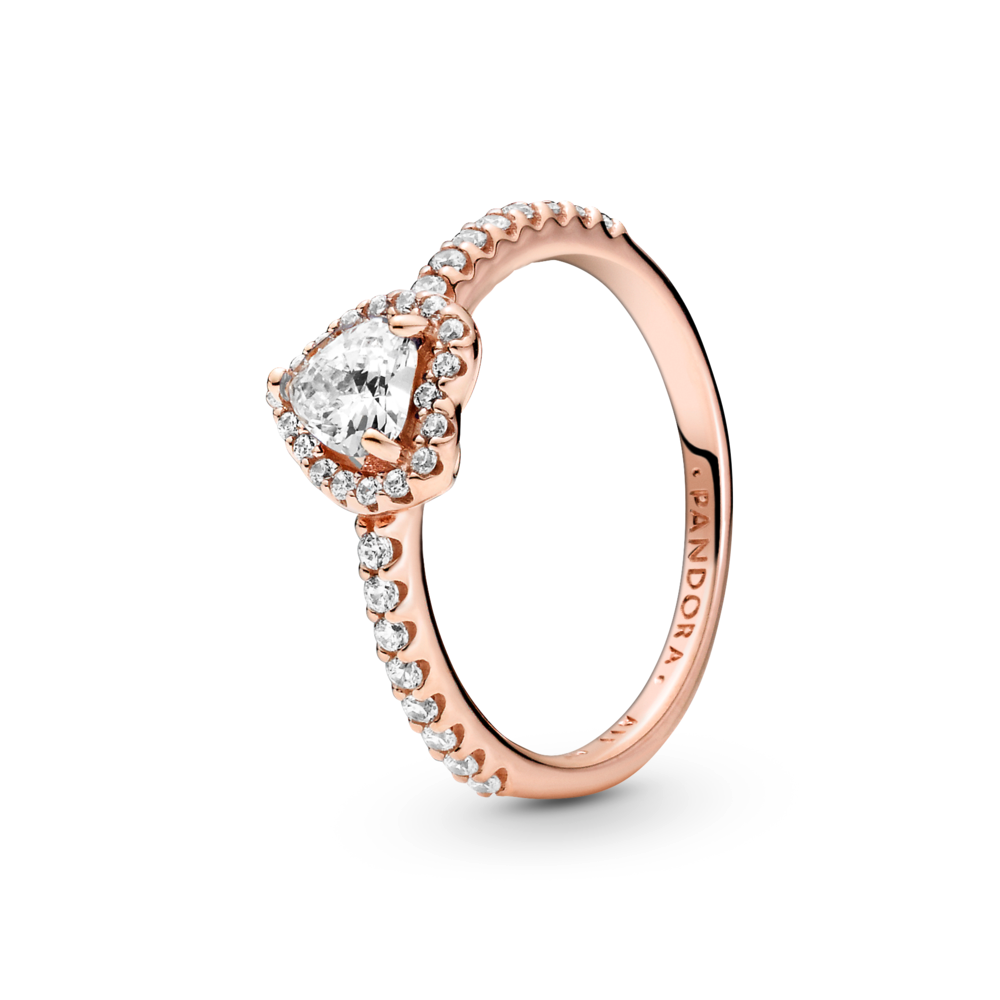 Pandora Sparkling Elevated Heart Ring