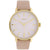 OOZOO Timepieces - Ladies Gold Watch with Pink Grey Strap