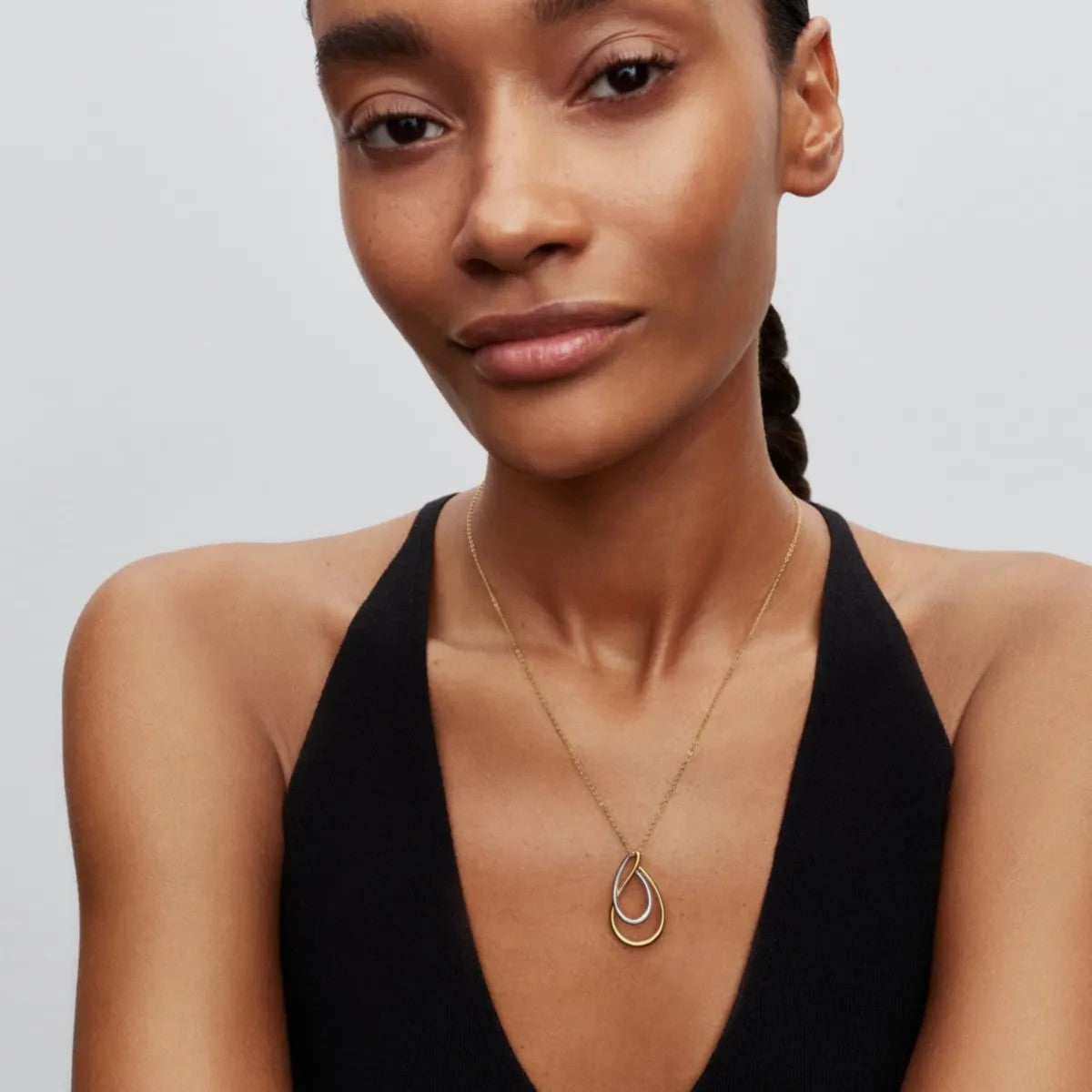 Pandora Two Tone Double Necklace and Earring