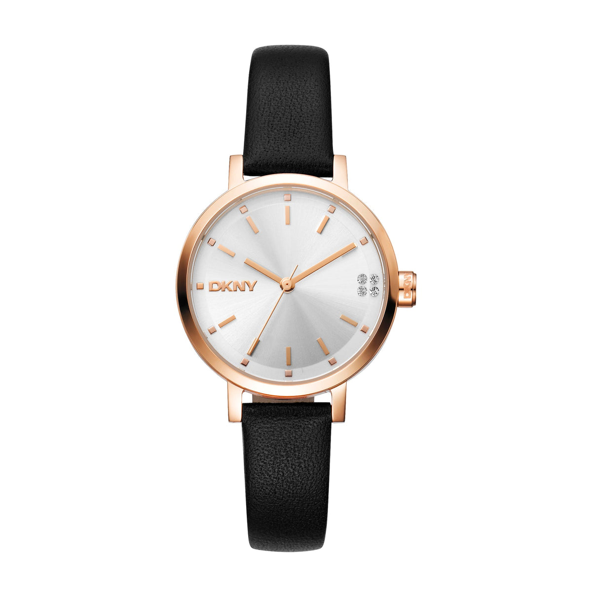 DKNY Urban Women&#39;s Silver Dial Leather Strap Watch