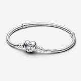 Heart Clasp Silver Bracelet
