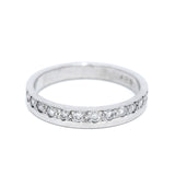 18K White Gold Bead Set Diamond Ring