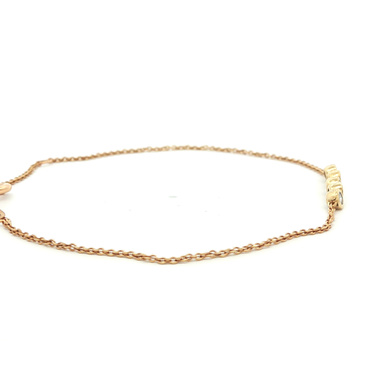 Diamond Yellow Gold Chain Bracelet