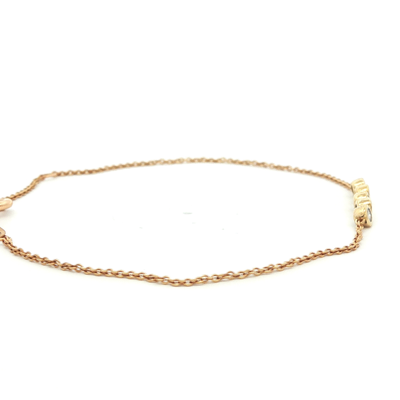 Diamond Yellow Gold Chain Bracelet