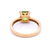 Square Peridot and Diamond in Yellow Gold Dress Ring