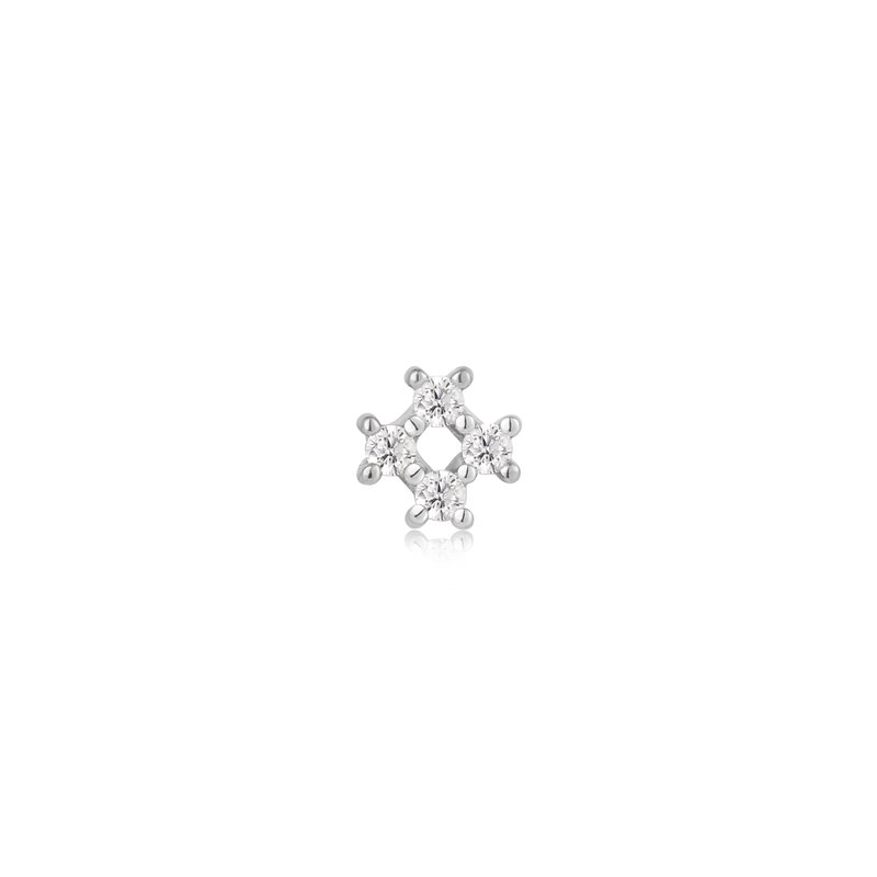 Ania Haie Silver Sparkle Cross Barbell Single Earring