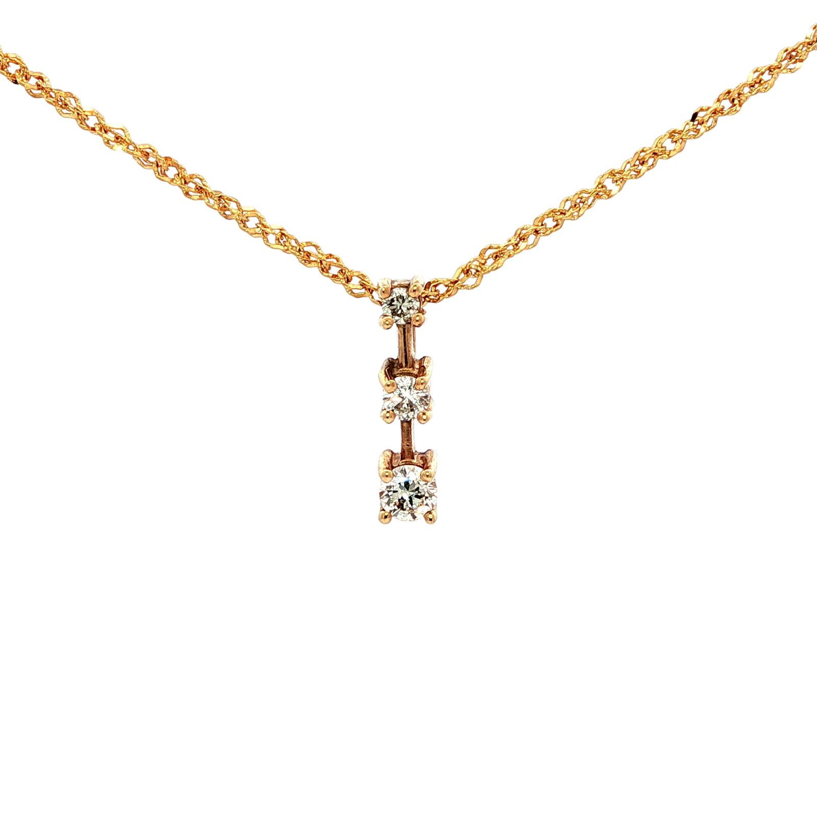Yellow Gold Diamond Cascade Pendant Necklace