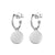 Half Hoop With Flat Disc Charm Earrings in Sterling Silver