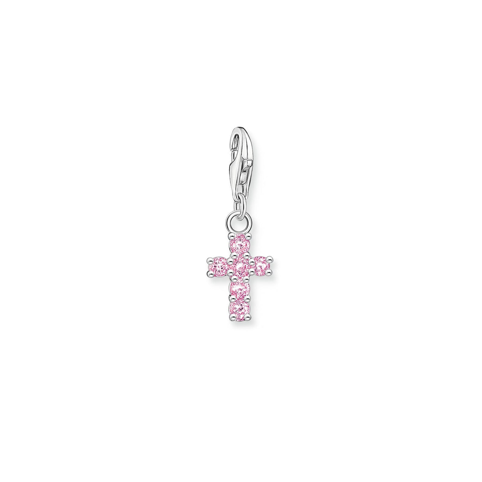 Thomas Sabo Charmista Silver with Pink CZ Cross Charm