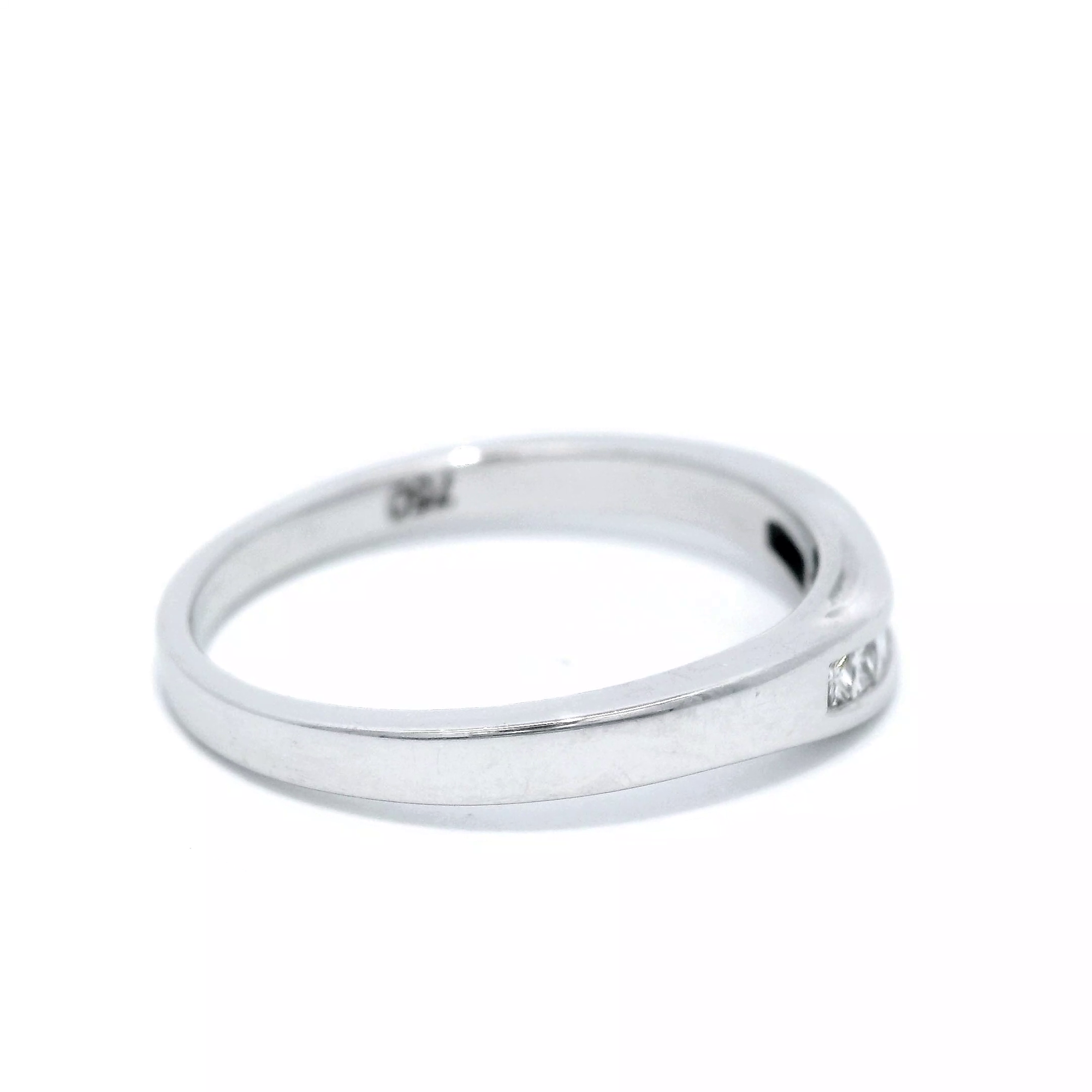 Diamond Princess Cut Channel Set Curved Eternity Ring in White Gold