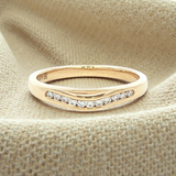Curved Diamond Set Wedding Band