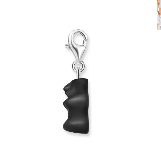 THOMAS SABO Silver Charm Pendant Black Gold Bear