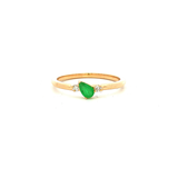 Pear Emerald Dress Ring in Yellow Gold