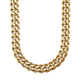 Blaze Stainless Steel 16mm Shiny 18K Gold Plated Cuban Chain