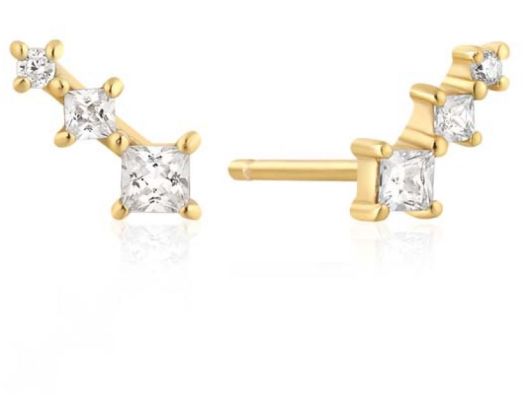 Ania Haie Glow CZ Graduated Trio Studs
