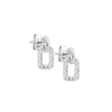 Ellani Sterling Silver Earrings Set with Cubic Zirconias.