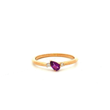 Pear Amethyst Dress Ring in Yellow Gold