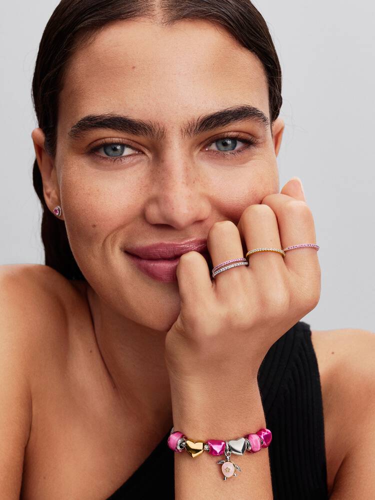 Pandora 2026 Pink Sea Turtle Lab-grown Diamond Dangle Charm