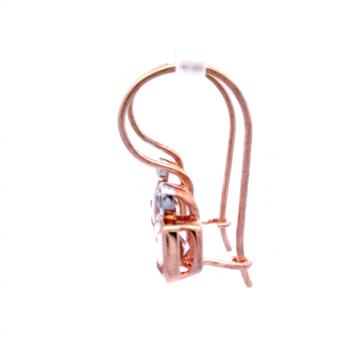 9ct Rose Gold Cushion Set Morganite and Diamond Earrings