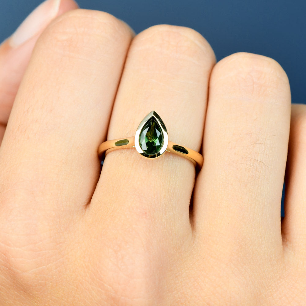 Adelia Pear Green Ring