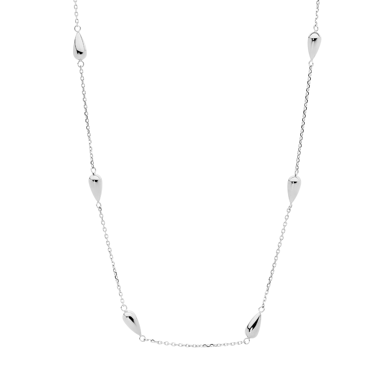 Ellani Stainless Steel Necklace 40+5cm with Tear Drops