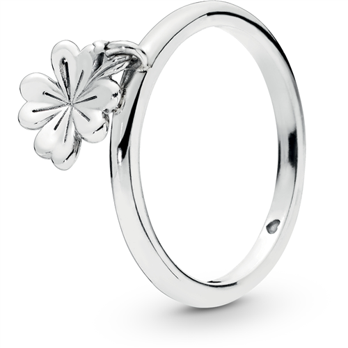 Dangling Clover Silver Ring