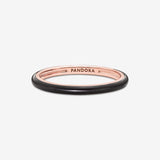 14k Rose gold-plated ring with black enamel