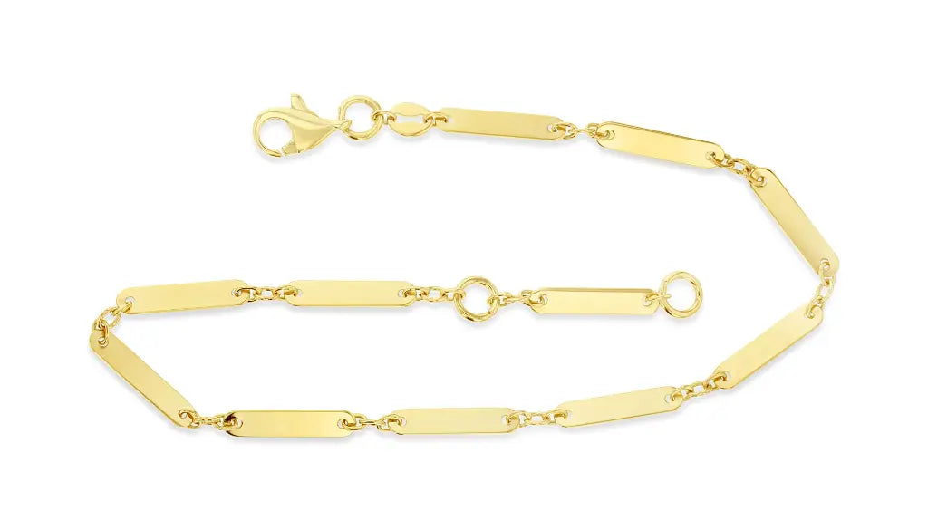 Flat Bar Bracelet in Yellow Gold