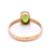 Oval Peridot in a 4 Claw Setting and Hammered Detail Band