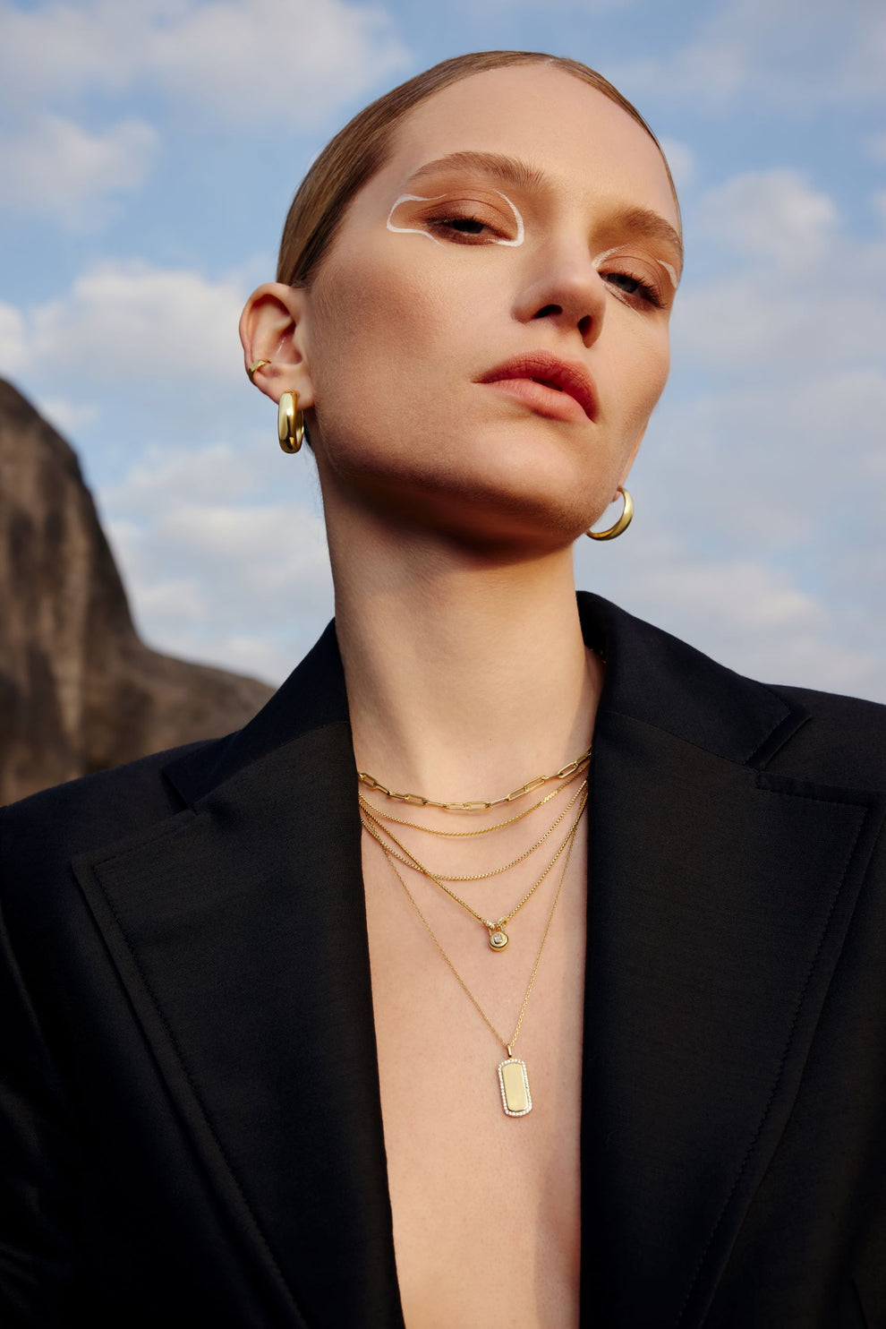 Ania Haie Gold Linked Locket Dangle Necklace