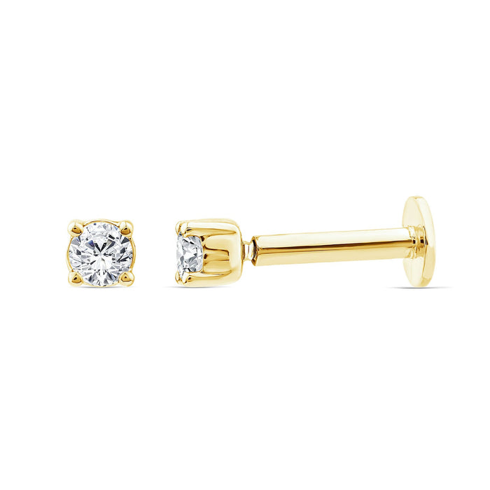 0.05ct Lab Grown Diamond Flat Back Earring in 9K Yellow Gold