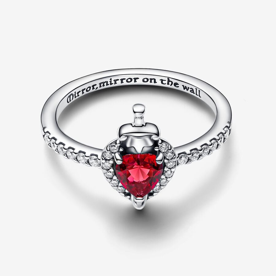 Disney Villains Evil Queen sterling silver ring with fuchsia rose crystal and clear cubic zirconia