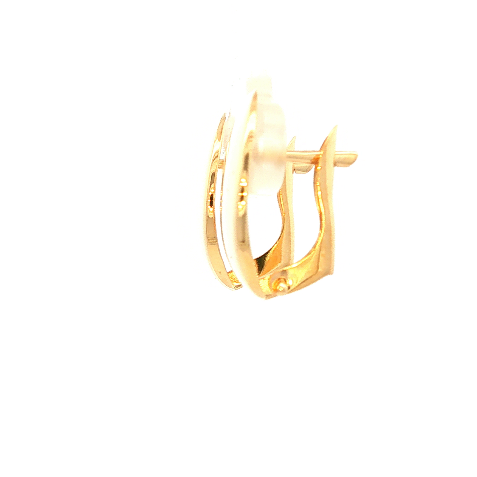 Oval Disc Earrings in Yellow Gold