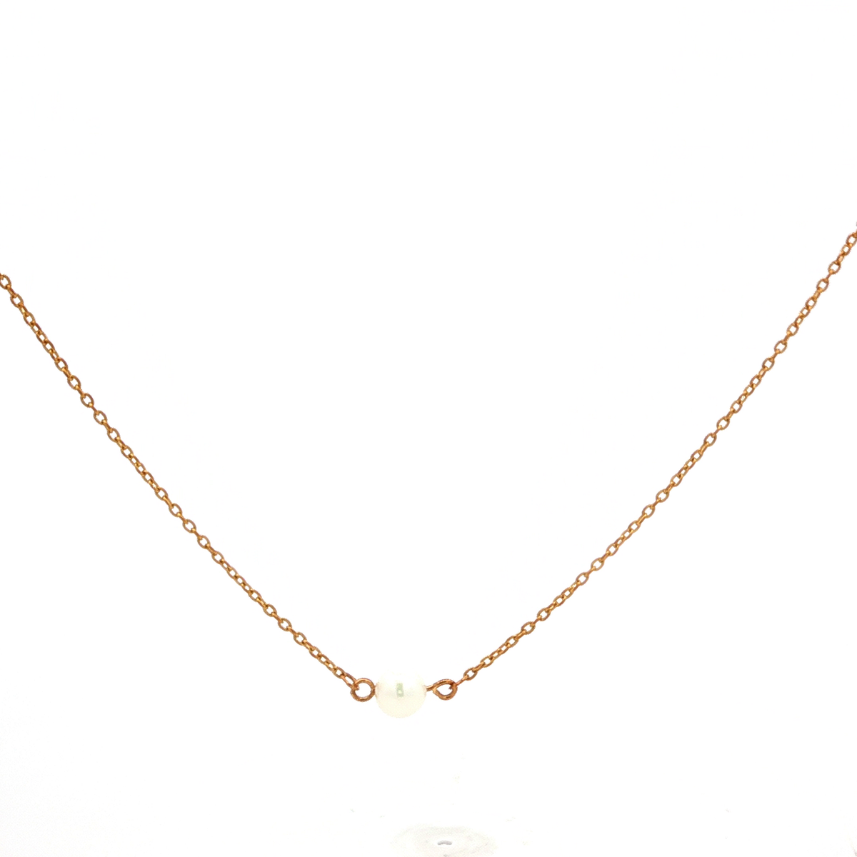 Freshwater Ball Pearl Necklet in Yellow Gold