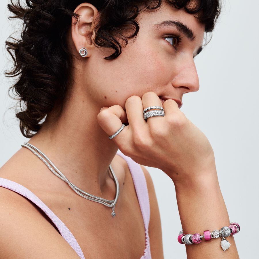Pandora Pink Rose in Bloom Charm