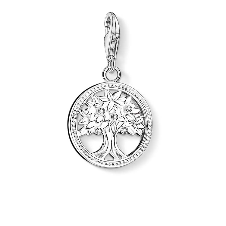 Thomas Sabo Sterling Silver Charm Club Tree Of Life Cubic Zirconia Charm