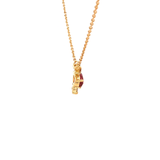 Pear Pink Toumaline Necklace in Yellow Gold