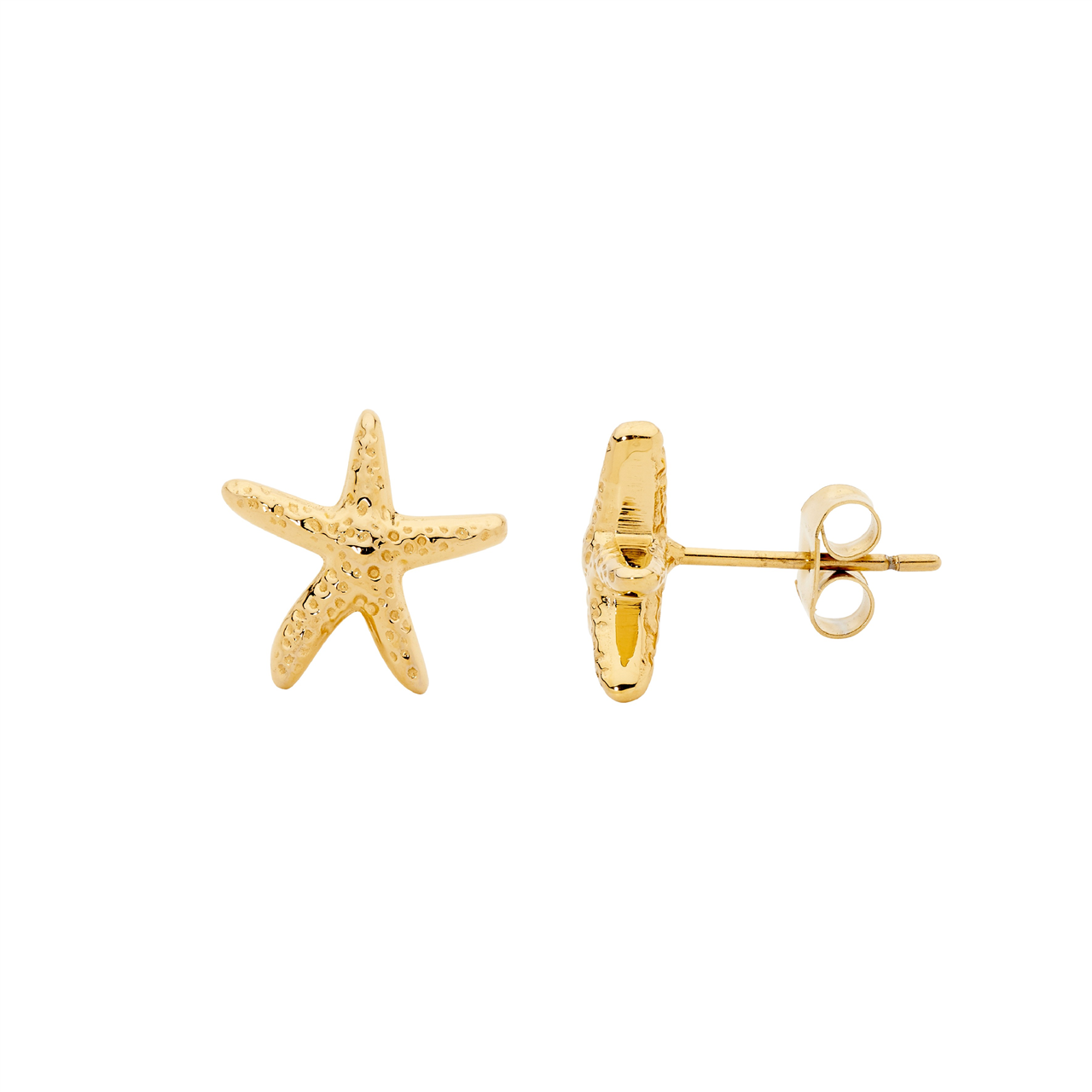 Ellani Stainless Steel Starfish Stud Earrings