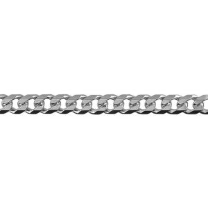 Sterling Silver Bevelled Diamond Cut Curb Chain