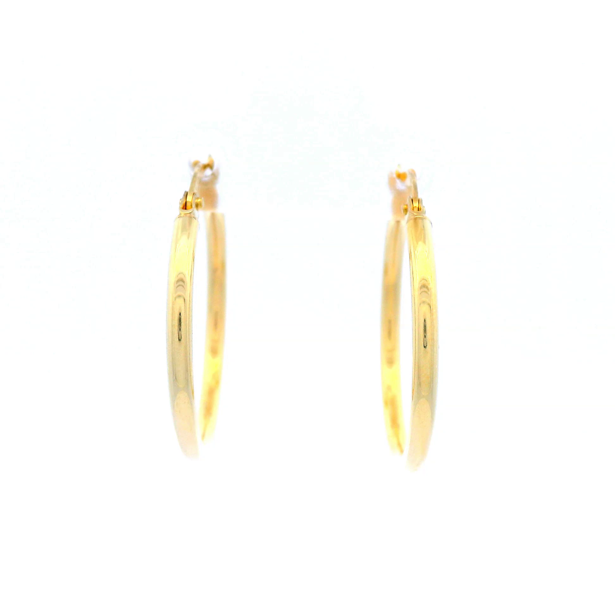 Plain Hoop Earring in 9 Carat Yellow Gold, Silver Filled