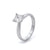 Cushion Cut Diamond set in 4 Claw White Gold Ring