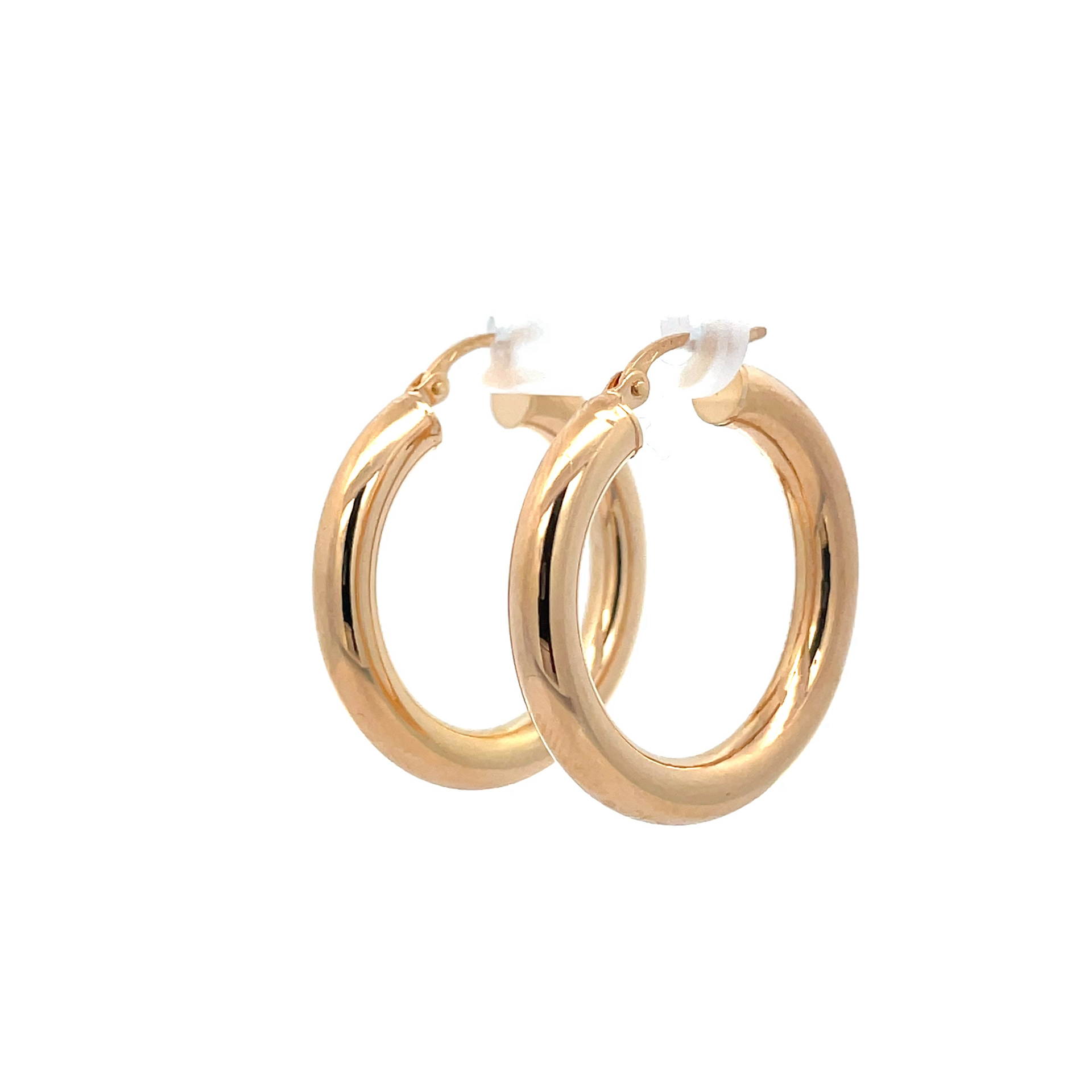 Plain Hoop Earring in Yellow Gold