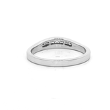 Diamond Princess Cut Channel Set Curved Eternity Ring in White Gold