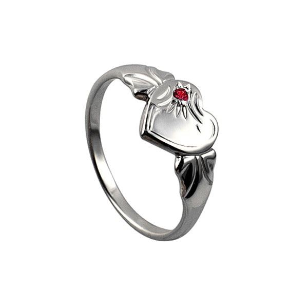Sterling Silver July Signet Ring